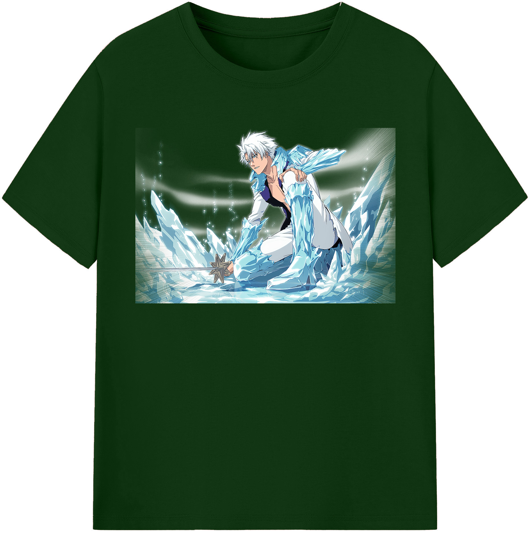 （画像用） ブリーチ 日番谷冬獅郎（ひつがや とうしろう） BLEACH Hitsugaya Toushirou 綿100％半袖Tシャツ（フロントプリント）